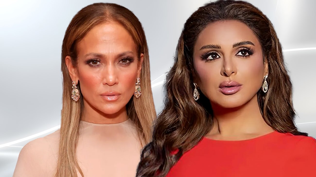 أنغام ولوبيز بالفستان نفسه ..  من توقيع زهير مراد